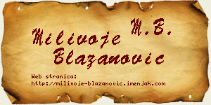Milivoje Blažanović vizit kartica